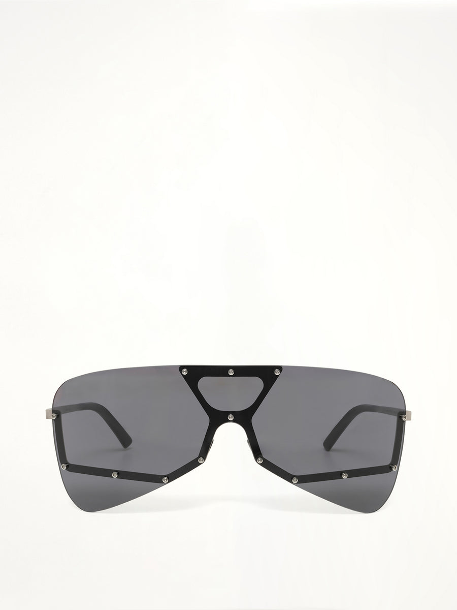 Tower Temple Sunglasses in Black/Silver