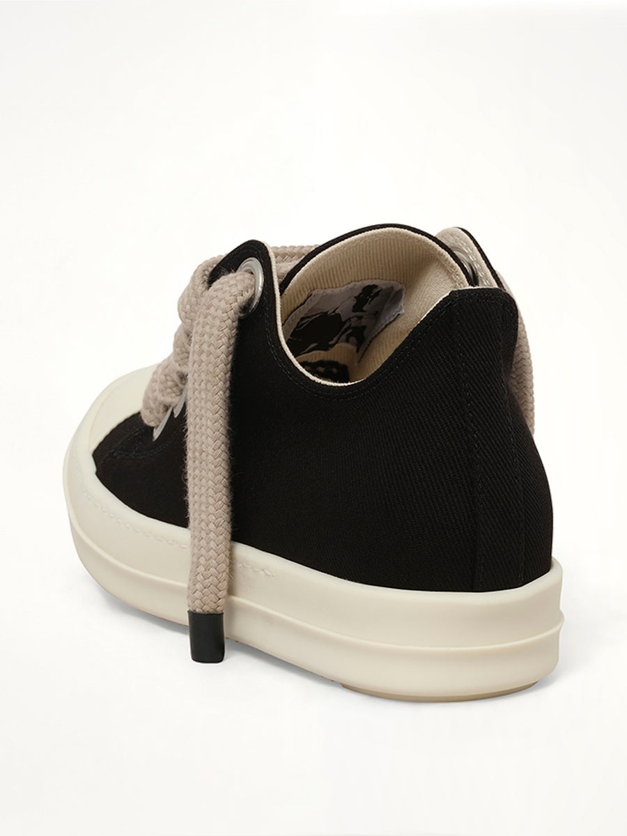 13oz Overdyed Denim Jumbolace Low Sneaker in Black