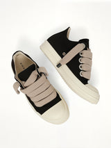 13oz Overdyed Denim Jumbolace Low Sneaker in Black