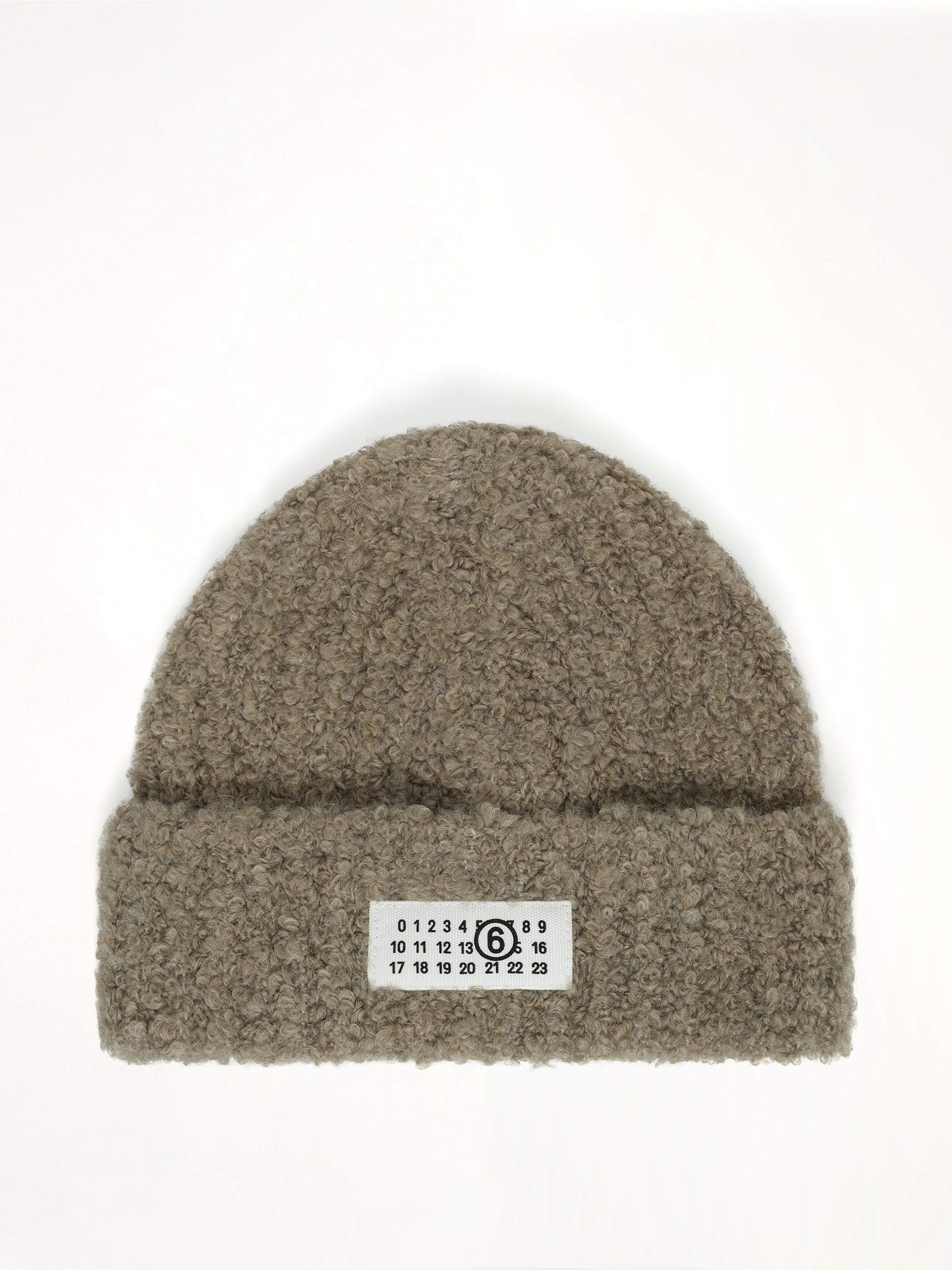 Logo Patch Boucle Beanie in Frog