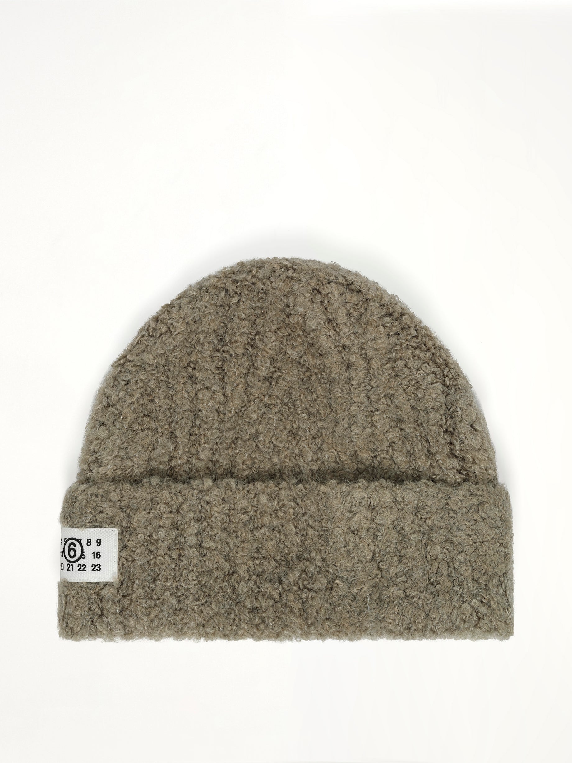 Logo Patch Boucle Beanie in Frog