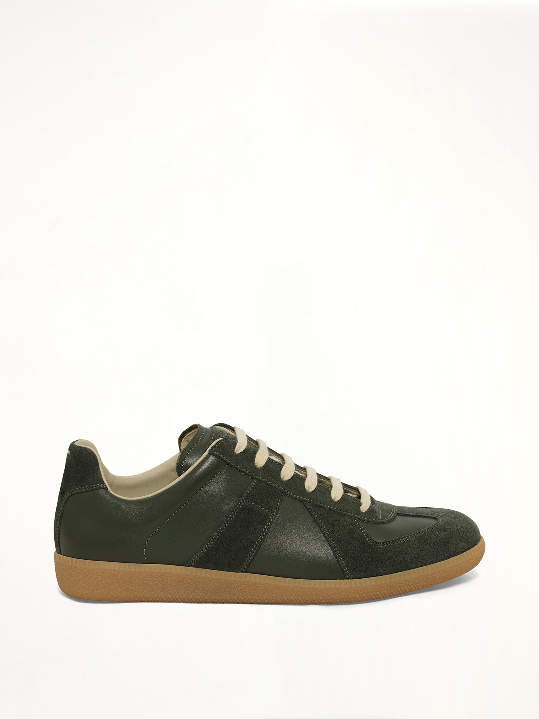 Replica Leather Sneaker in Forest Green