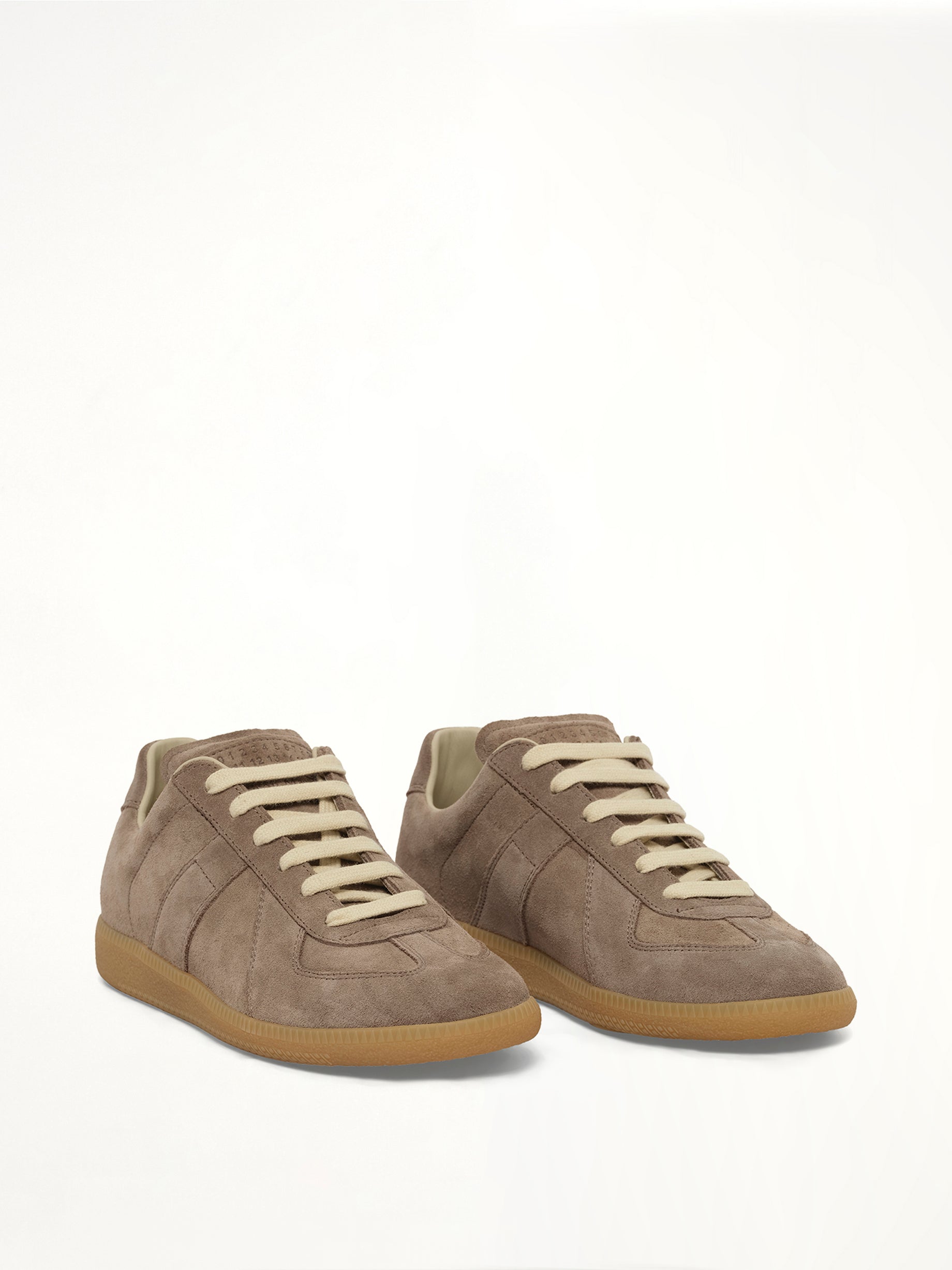 Replica Leather Sneaker in Taupe