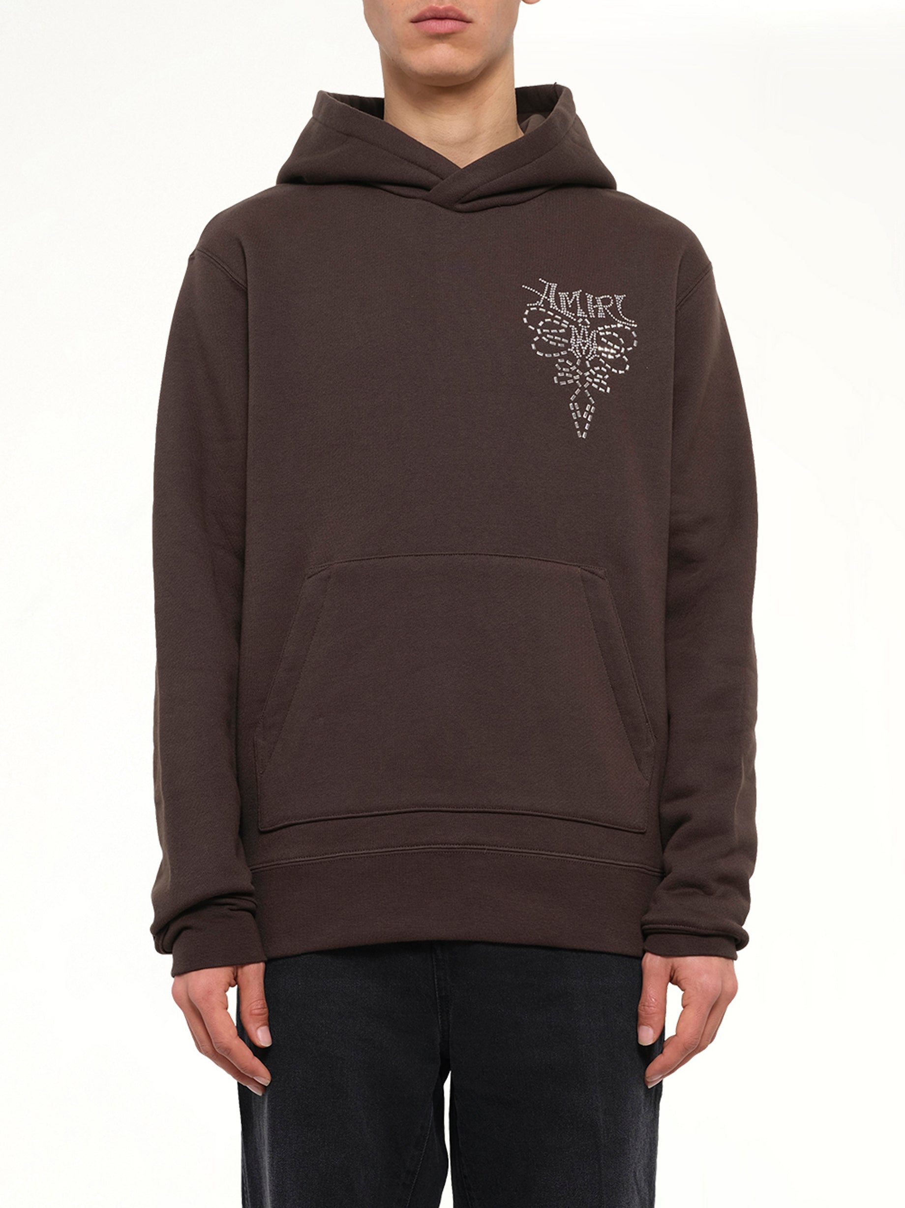 Amiri Lasso Embroidered Hoodie in Husk