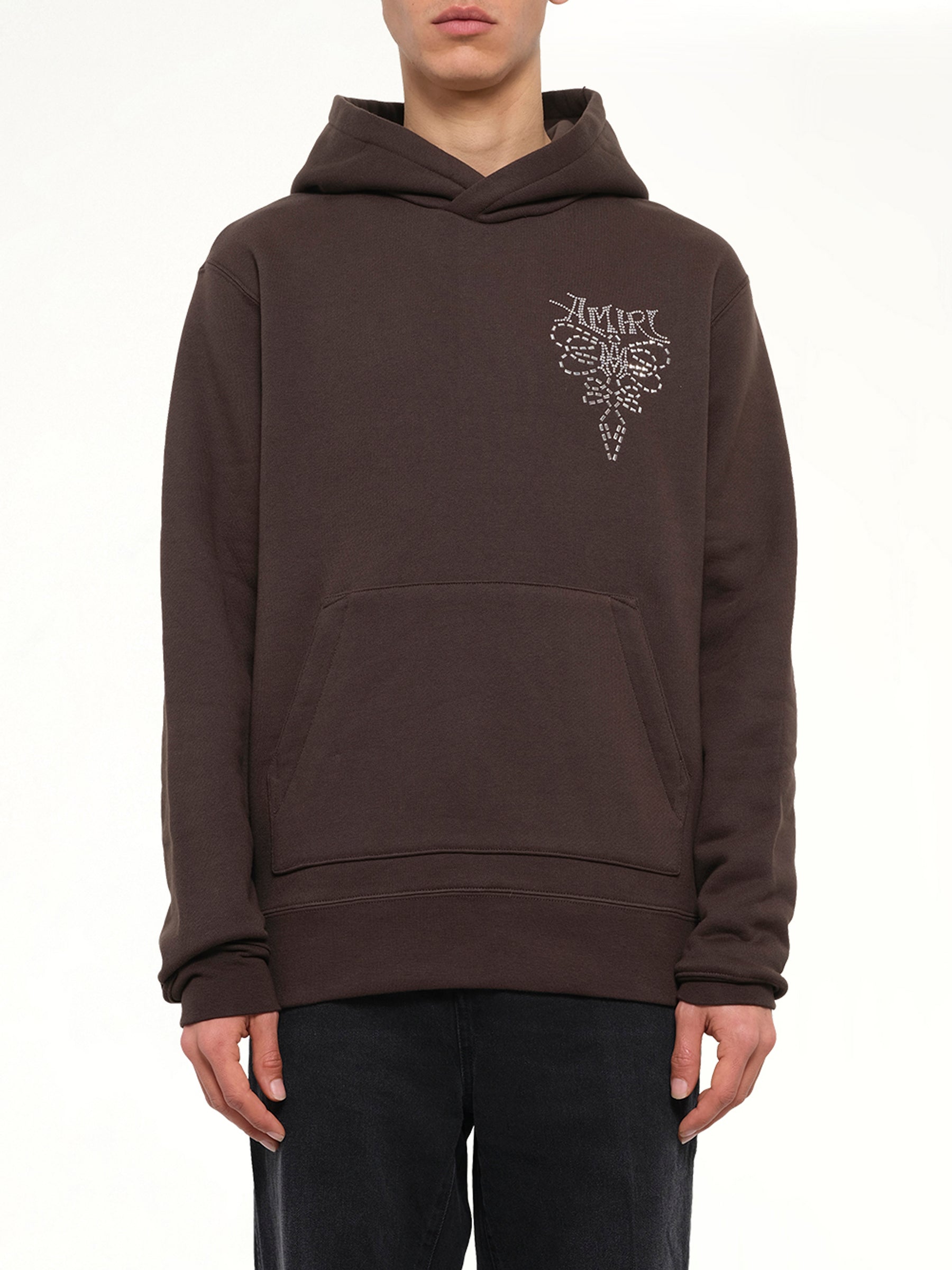 Amiri Lasso Embroidered Hoodie in Husk
