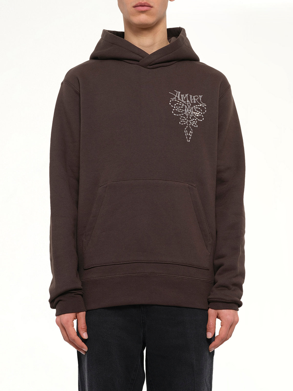 Amiri Lasso Embroidered Hoodie in Husk
