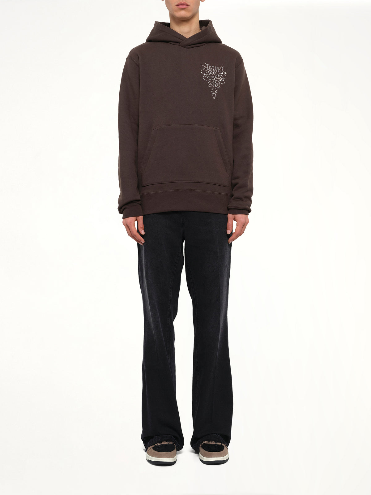 Amiri Lasso Embroidered Hoodie in Husk