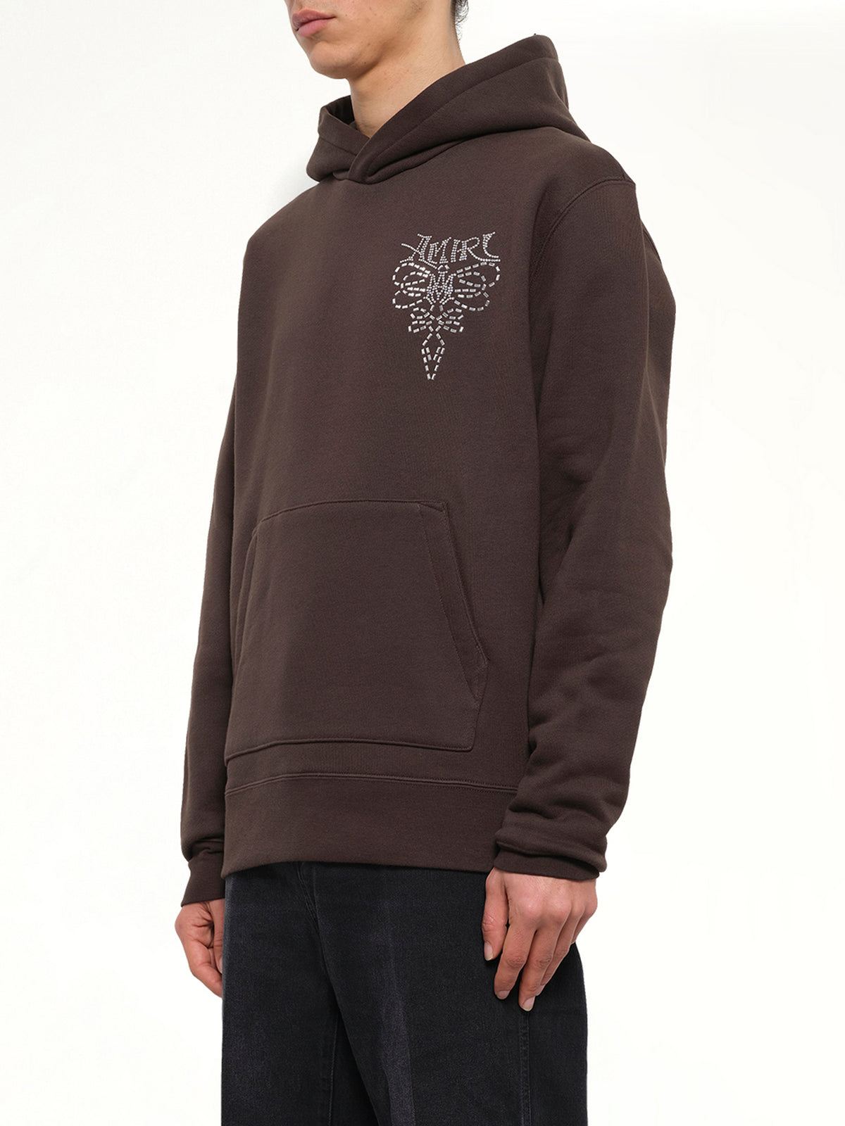 Amiri Lasso Embroidered Hoodie in Husk