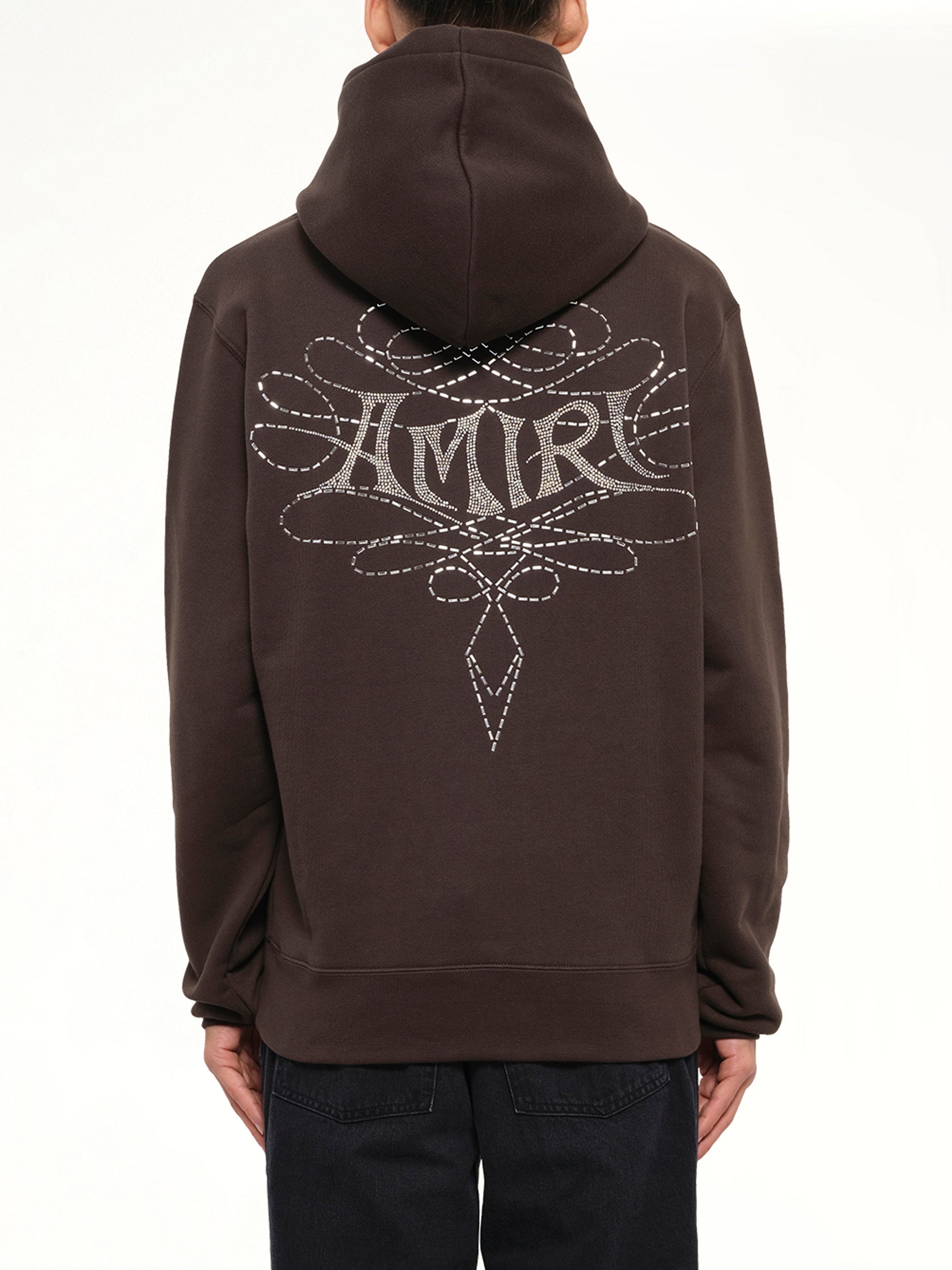 Amiri Lasso Embroidered Hoodie in Husk