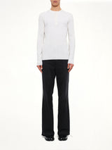 Amiri Script Knit Henley in Alabaster