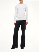 Amiri Script Knit Henley in Alabaster