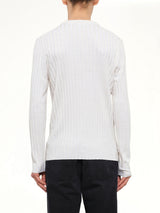 Amiri Script Knit Henley in Alabaster