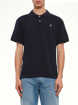 Buttoned Polo in Navy