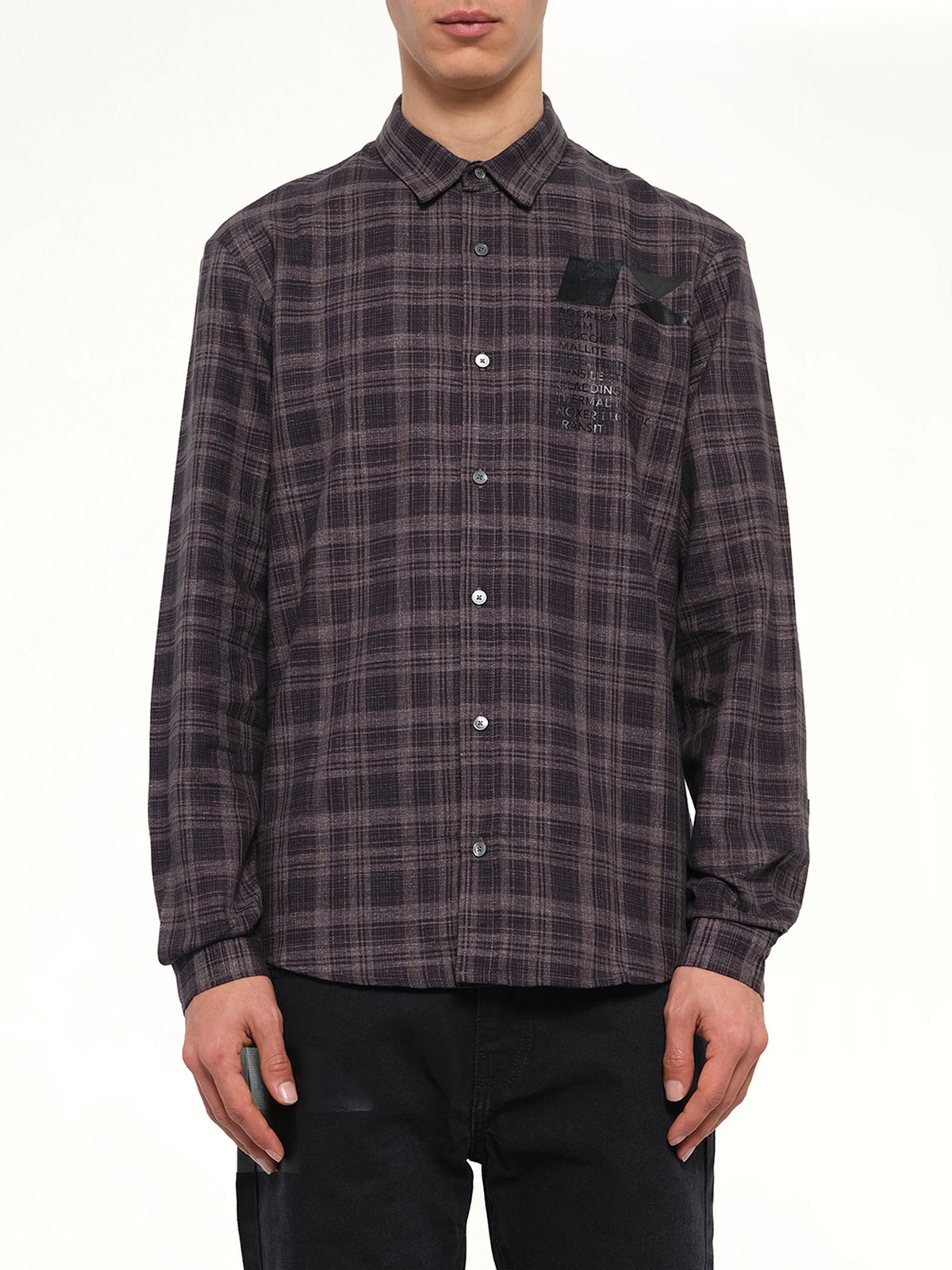 Check Flannel Shirt in Dark Grey