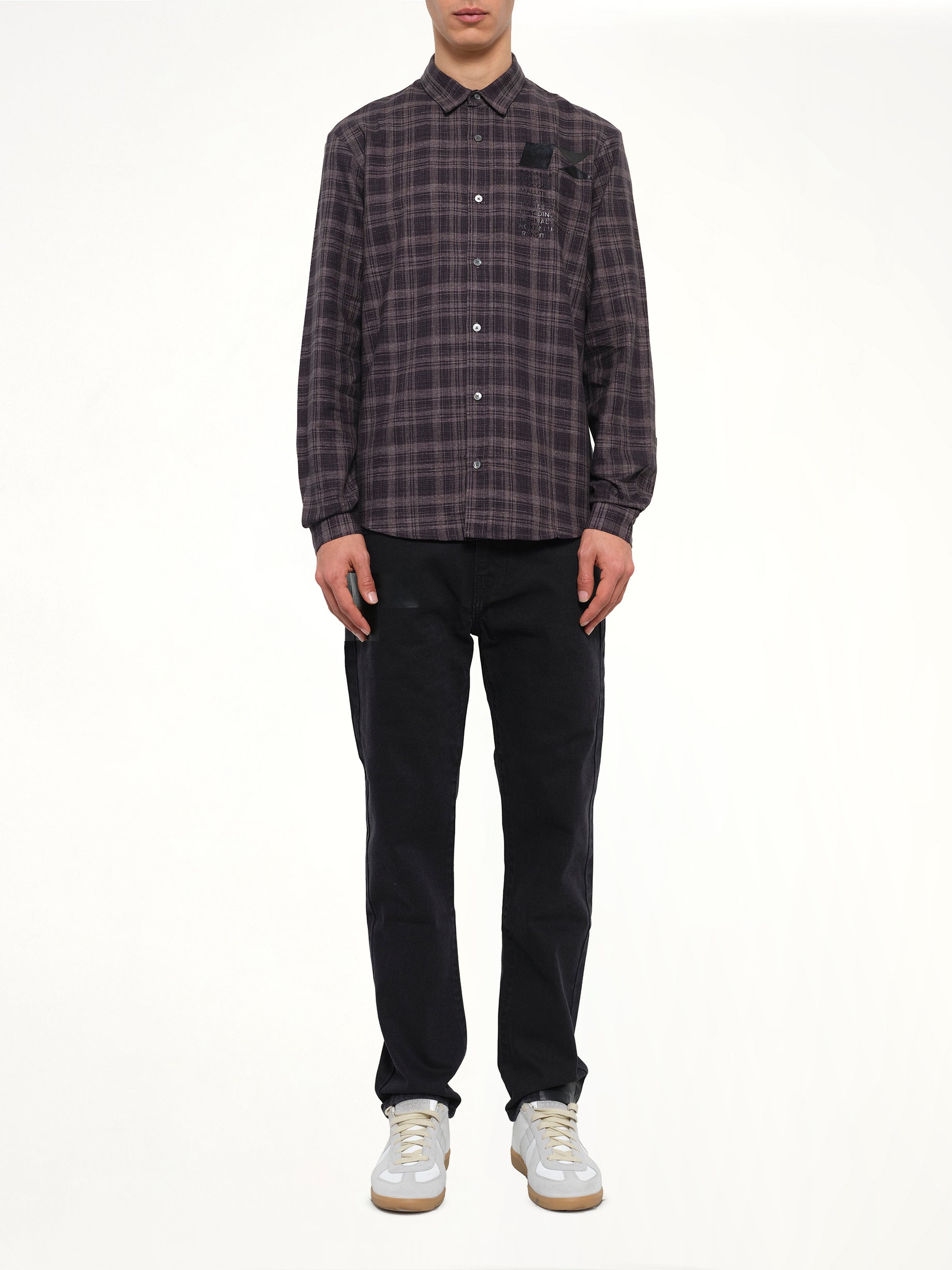Check Flannel Shirt in Dark Grey
