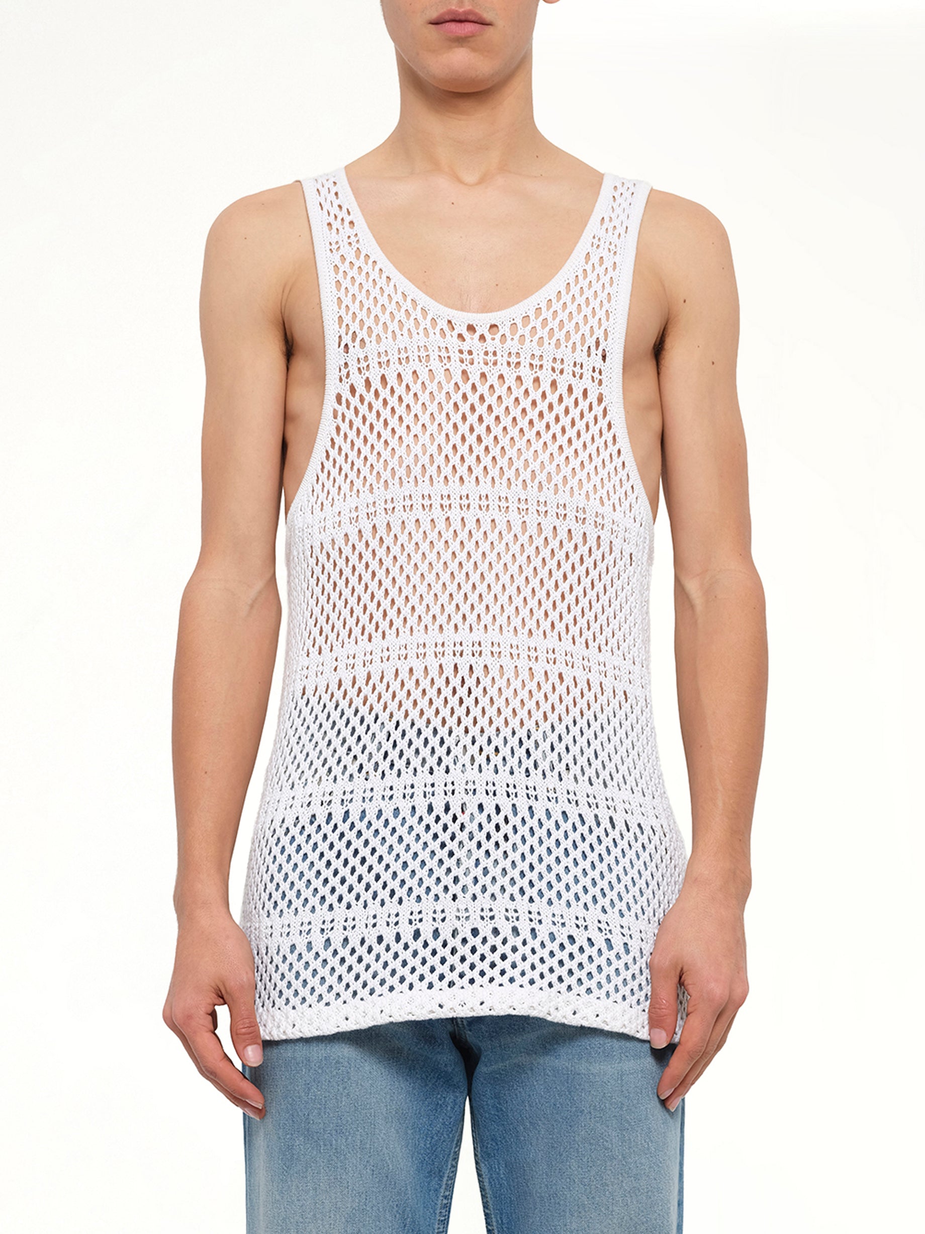 Crochet Tank Top in Ivory