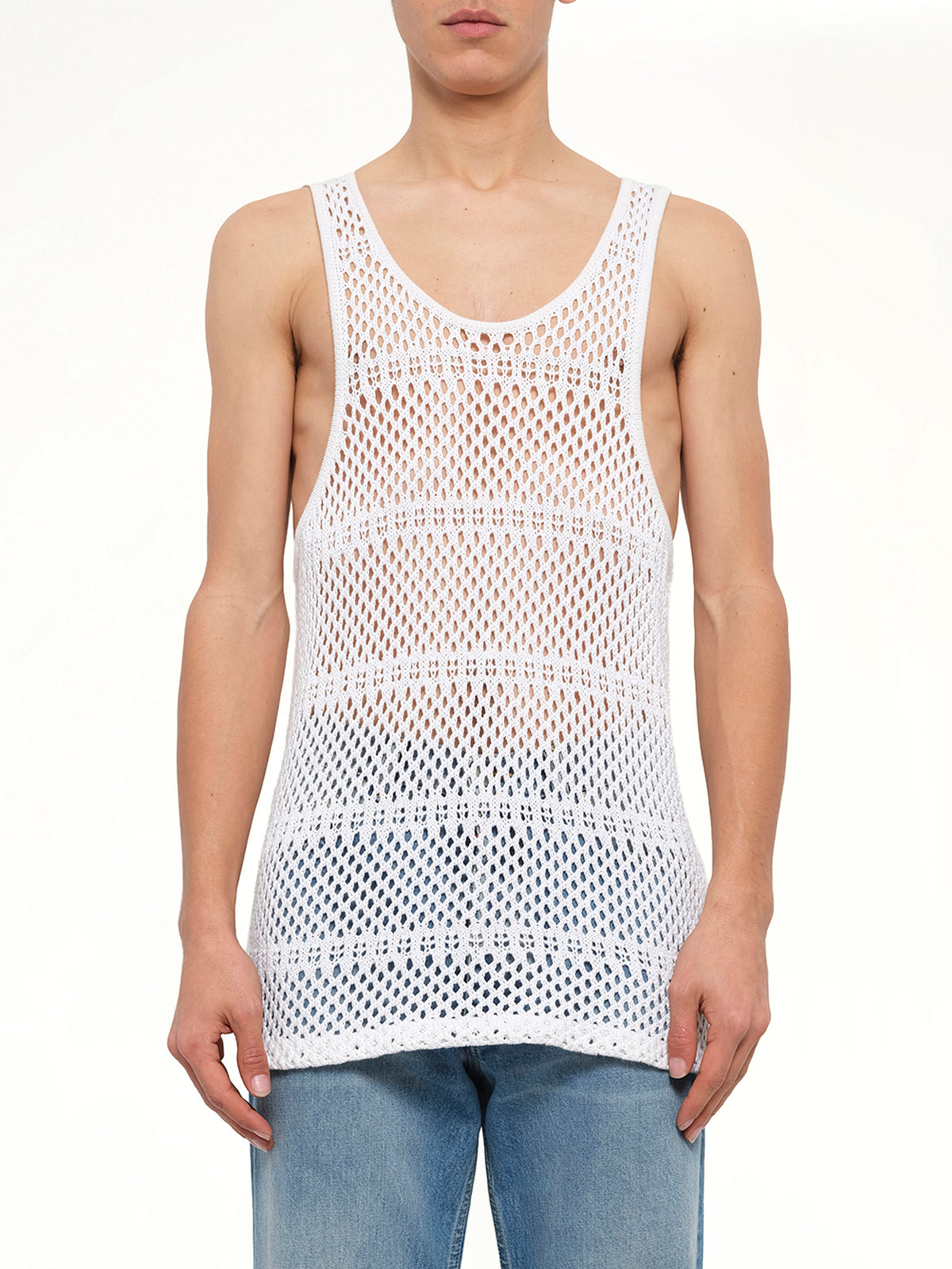 Crochet Tank Top in Ivory