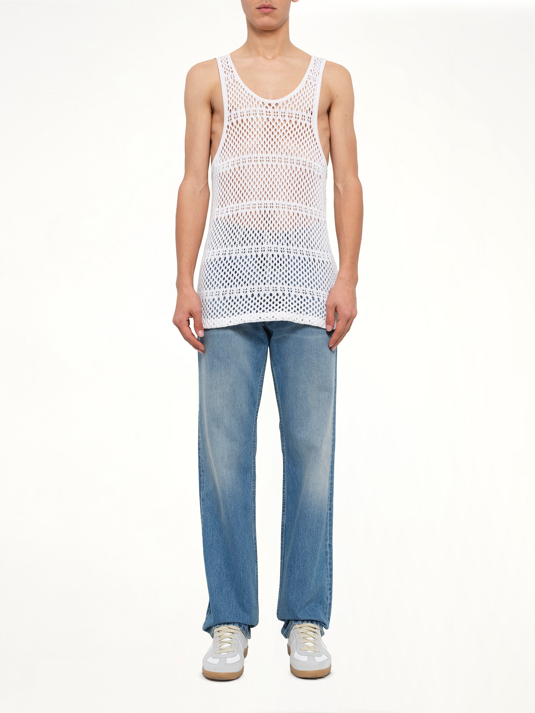 Crochet Tank Top in Ivory