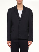 Jacket with Displaced Lapel in Black