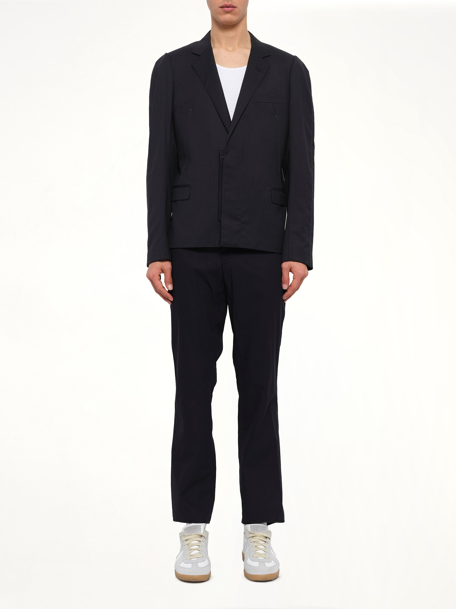 Jacket with Displaced Lapel in Black