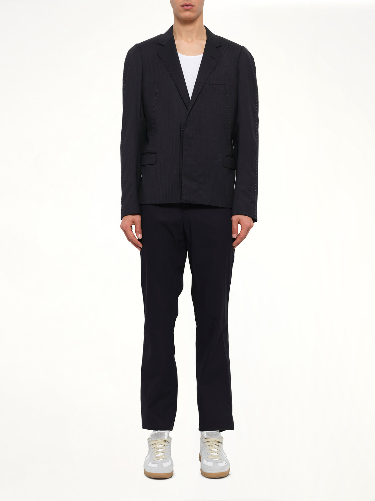 Jacket with Displaced Lapel in Black