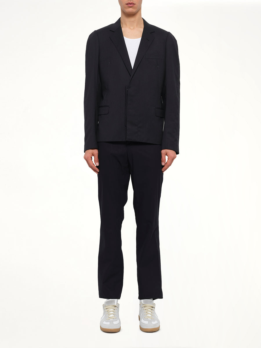 Jacket with Displaced Lapel in Black