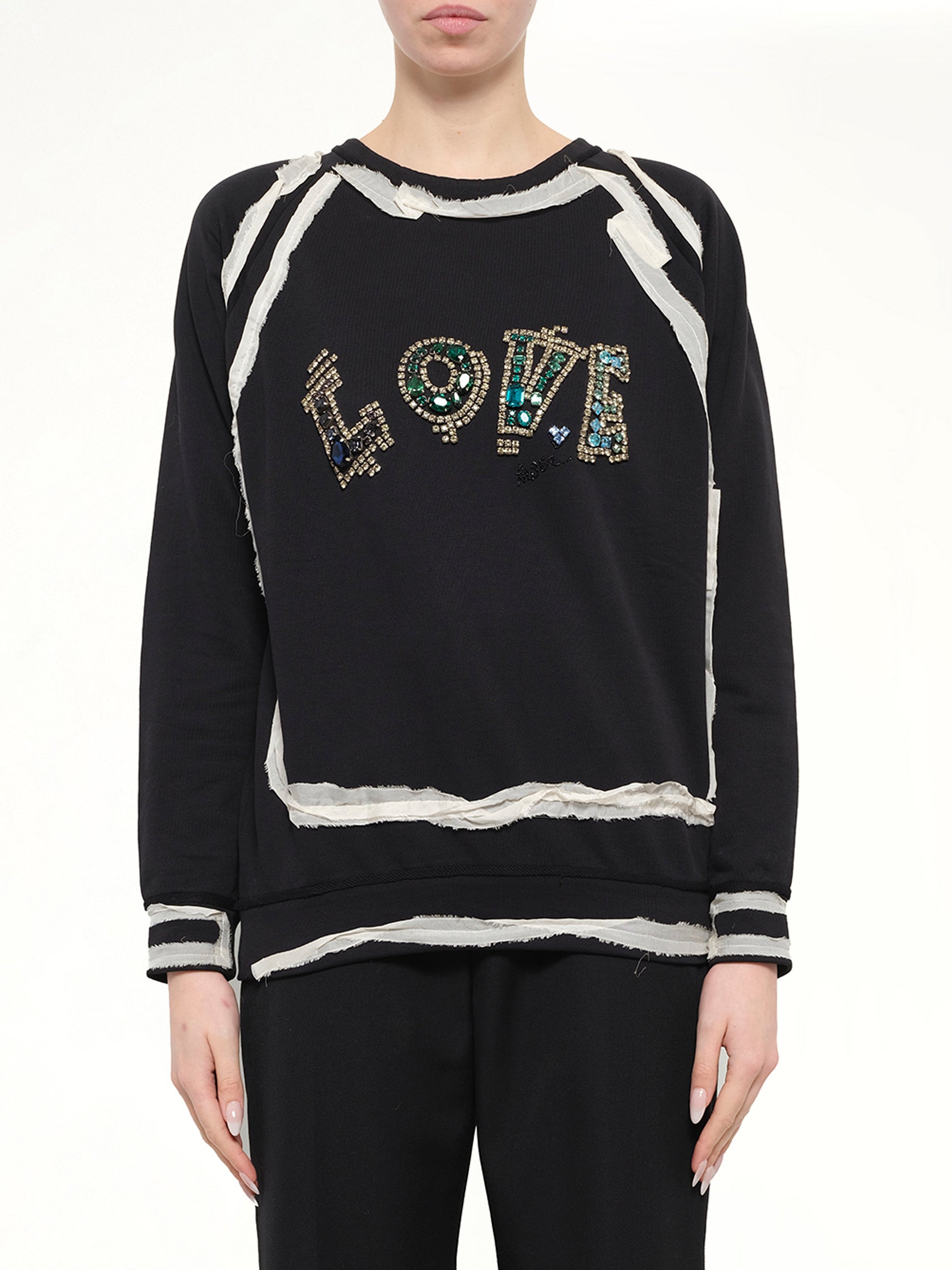 Lanvin Emb Jersey Top in Black