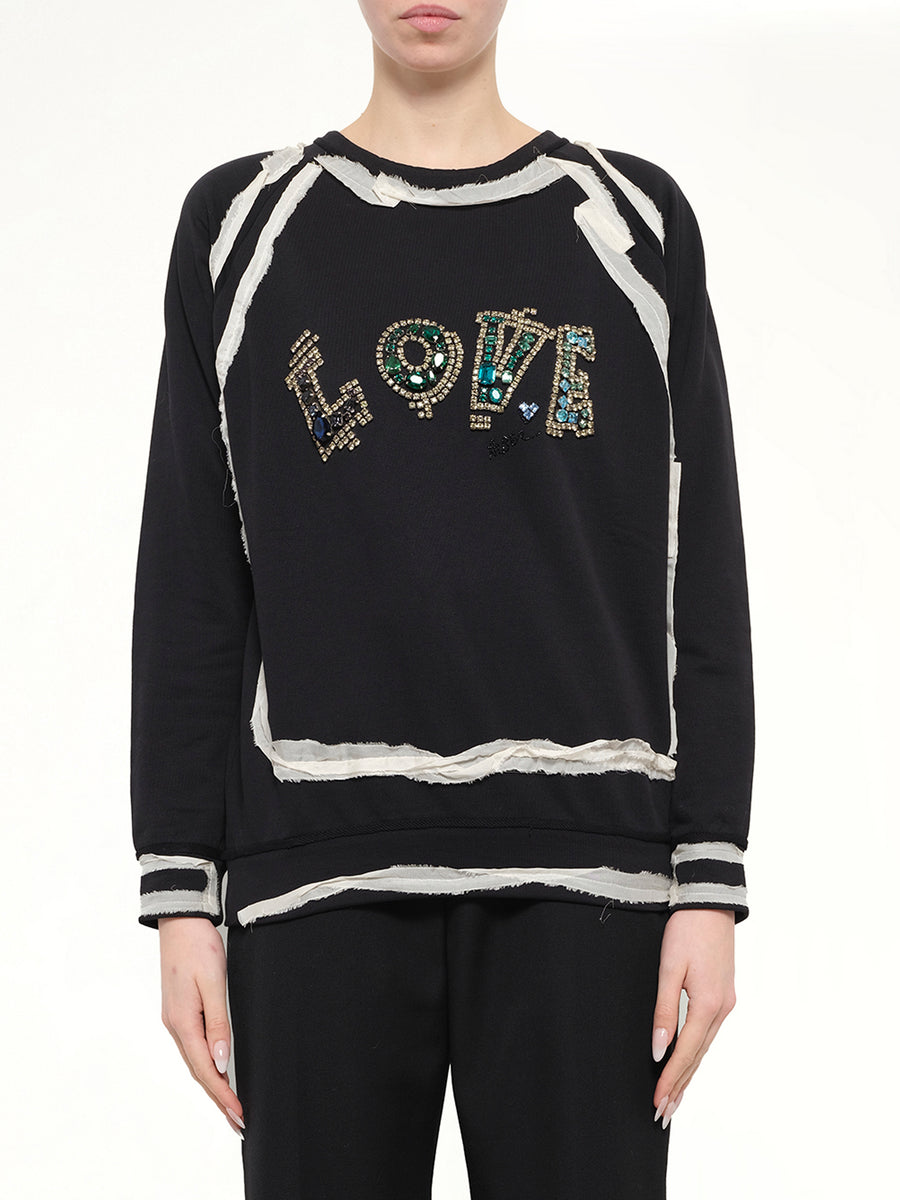 Lanvin Emb Jersey Top in Black