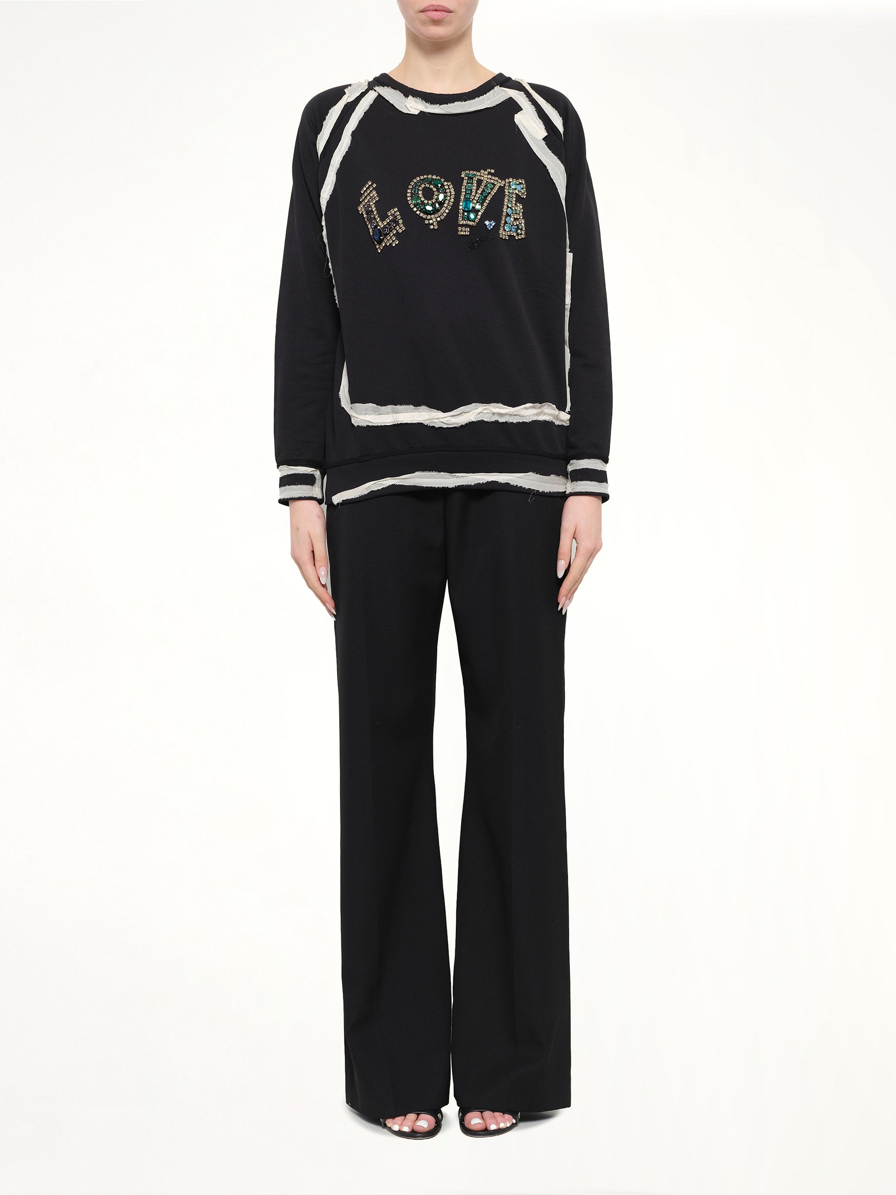 Lanvin Emb Jersey Top in Black