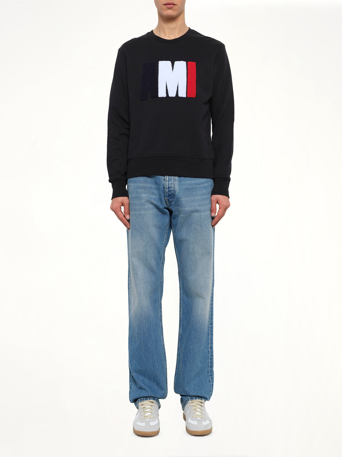 Mix Crew Sweatshirt in Black