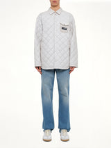 Quilted Shirt in Light Grey
