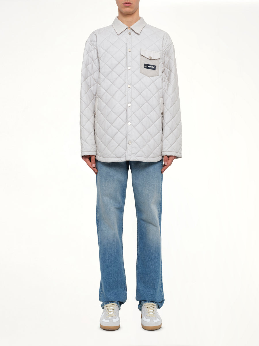Quilted Shirt in Light Grey