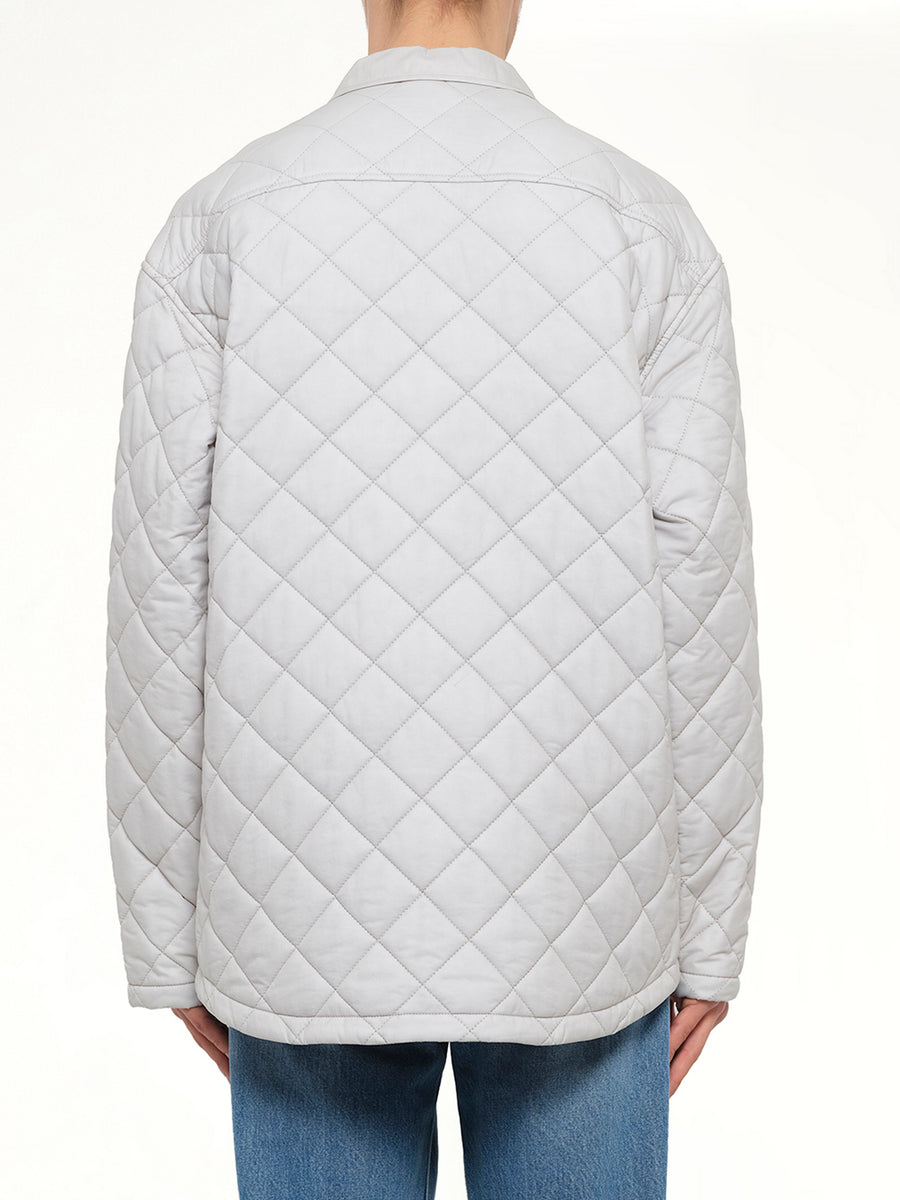 Quilted Shirt in Light Grey