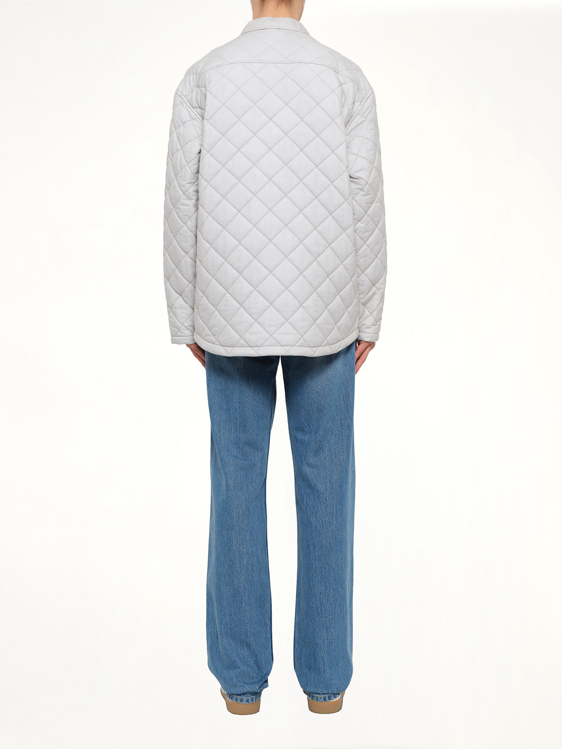 Quilted Shirt in Light Grey