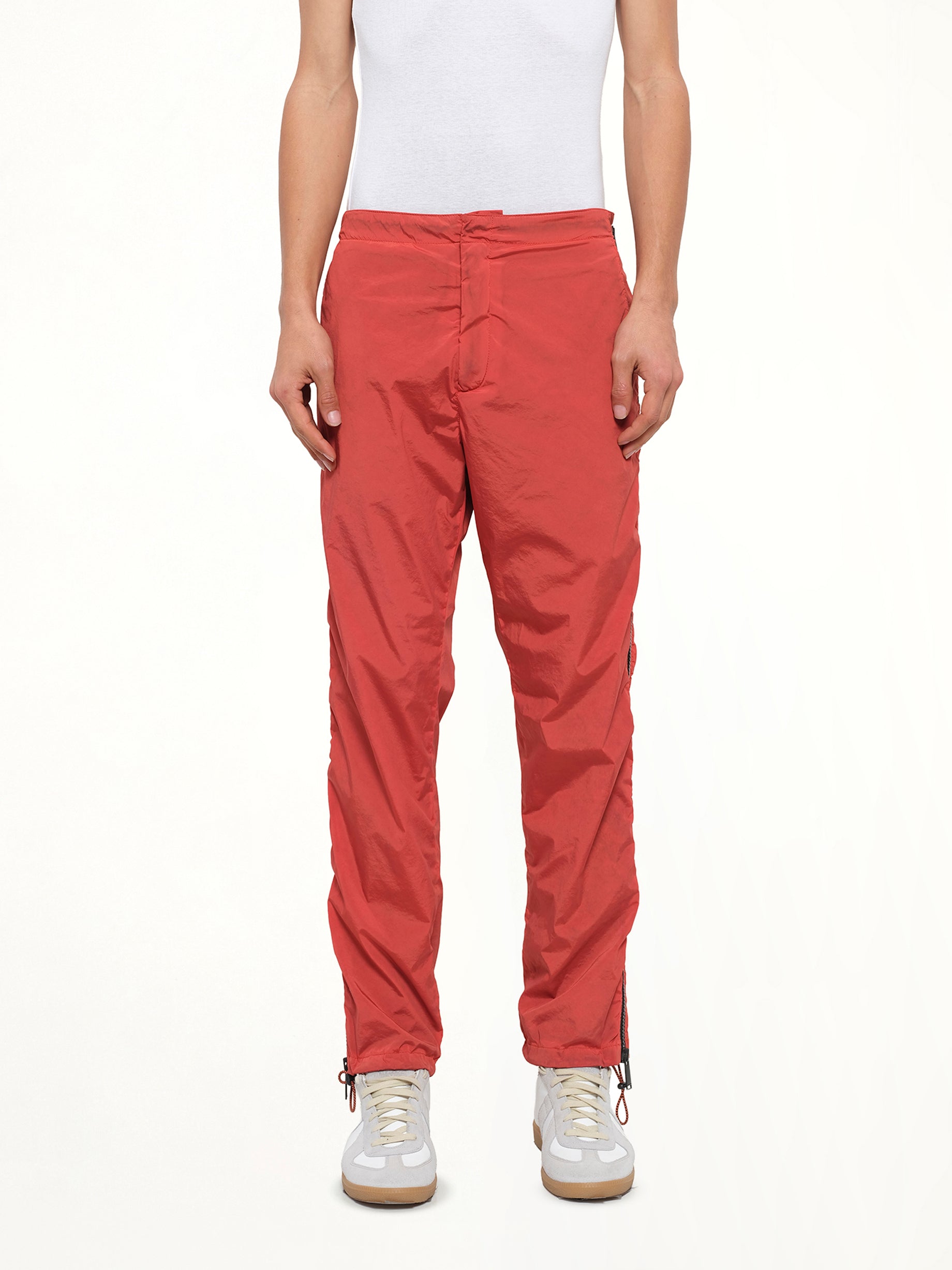 Side Zip Pants in Red