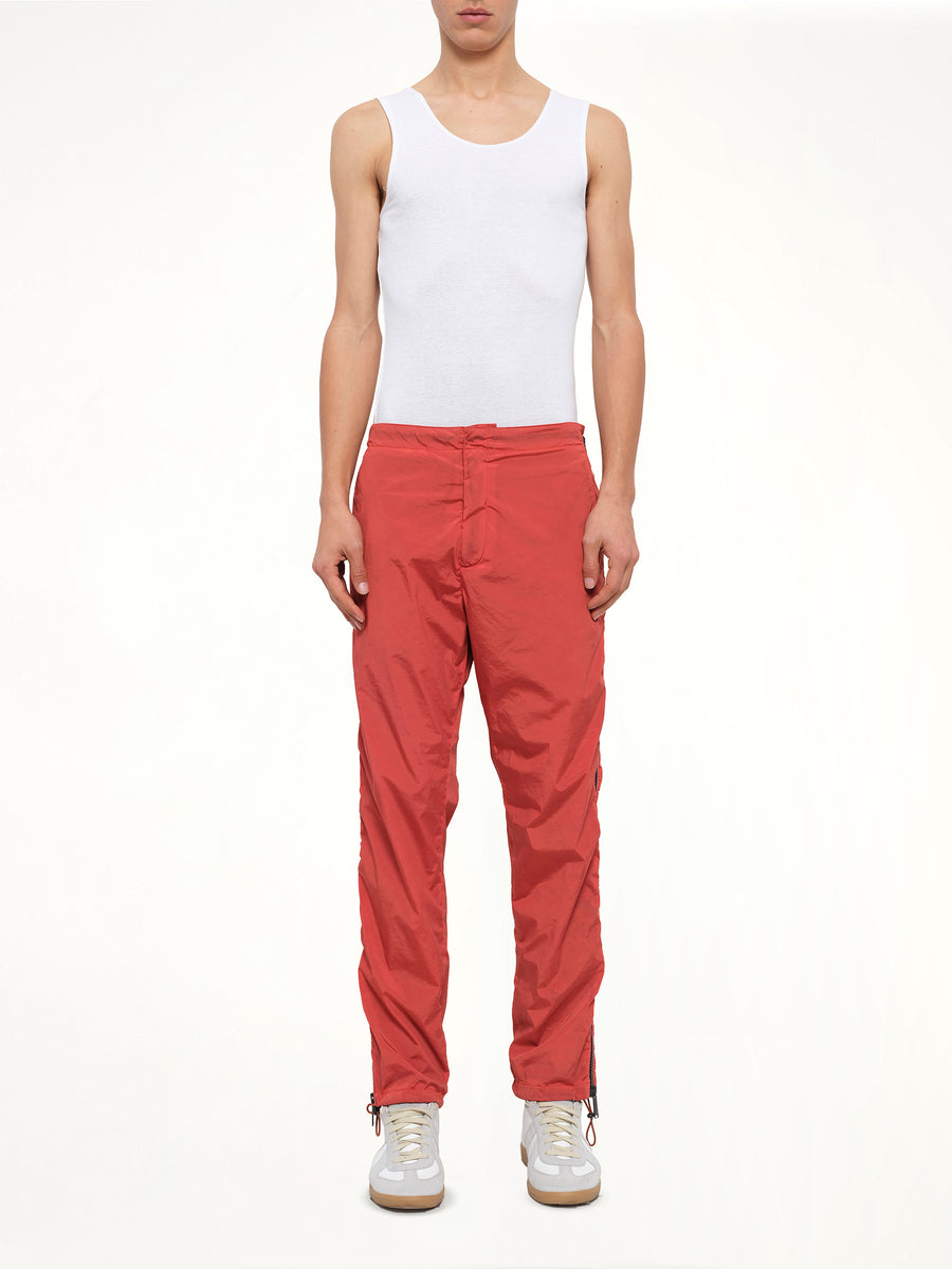 Side Zip Pants in Red