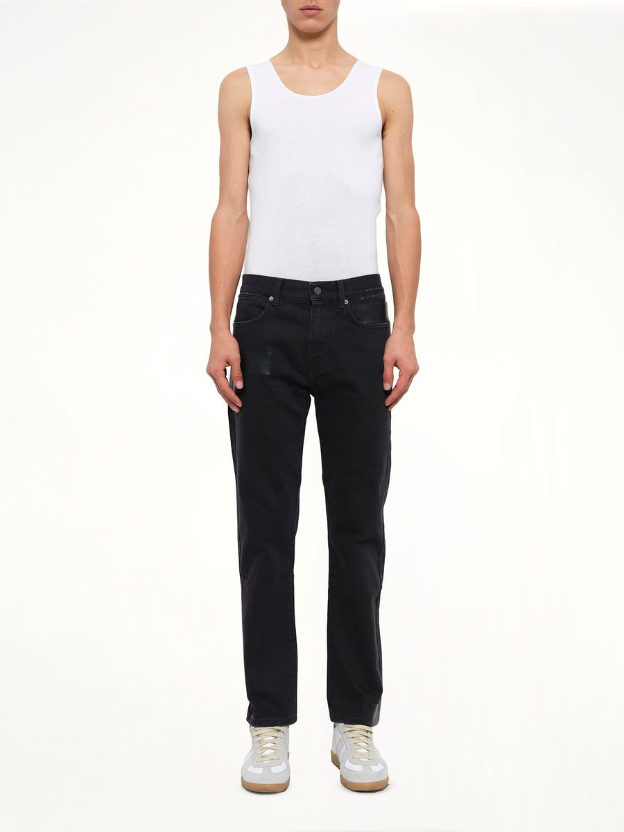 Taped Slim Fit Jeans in Black