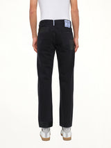 Taped Slim Fit Jeans in Black