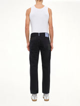 Taped Slim Fit Jeans in Black