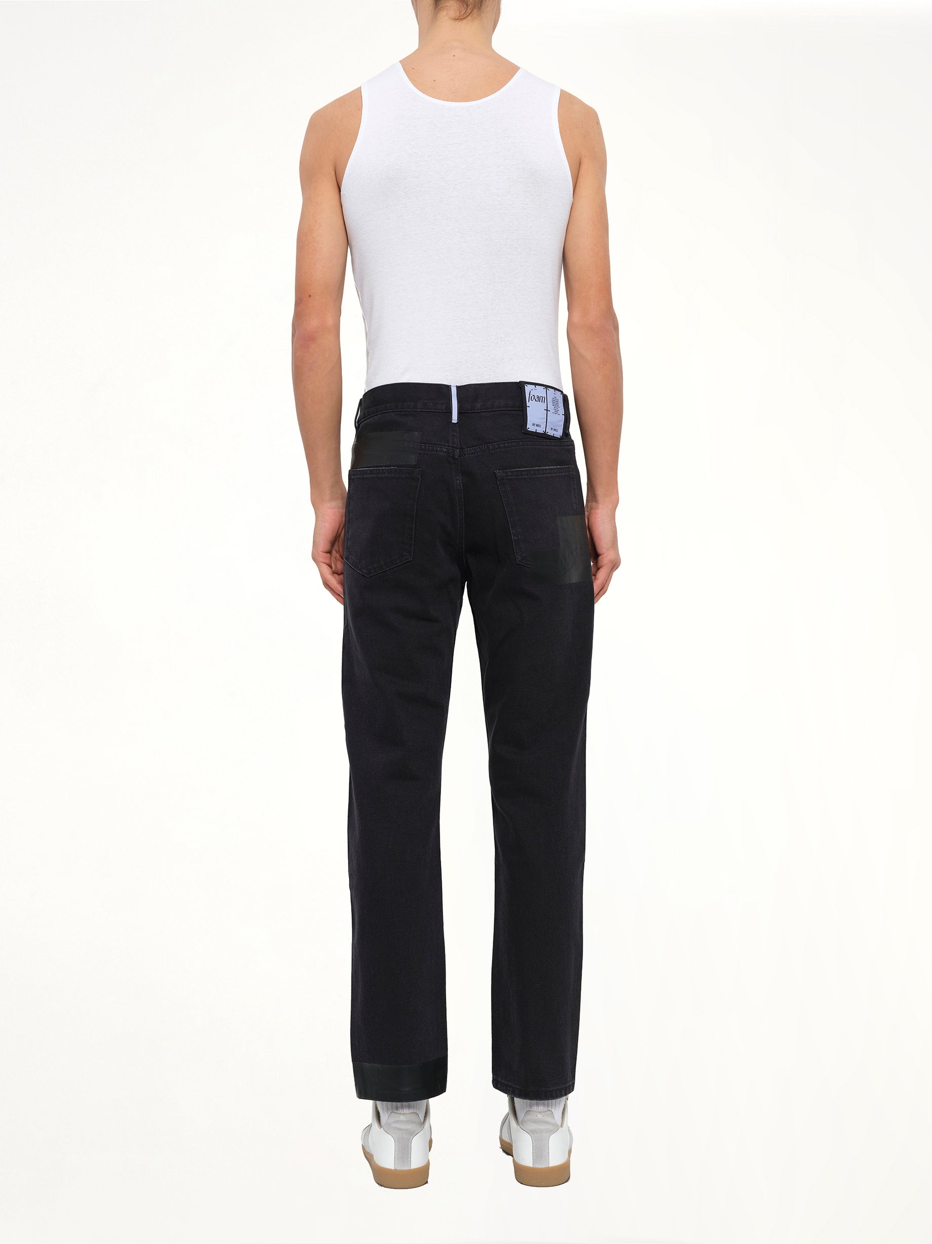 Taped Slim Fit Jeans in Black