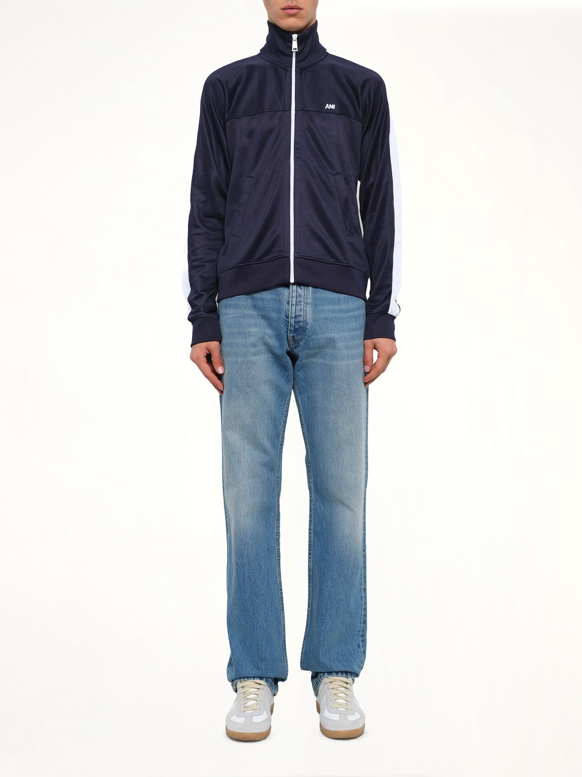 Zipped Sweatshirt in Navy