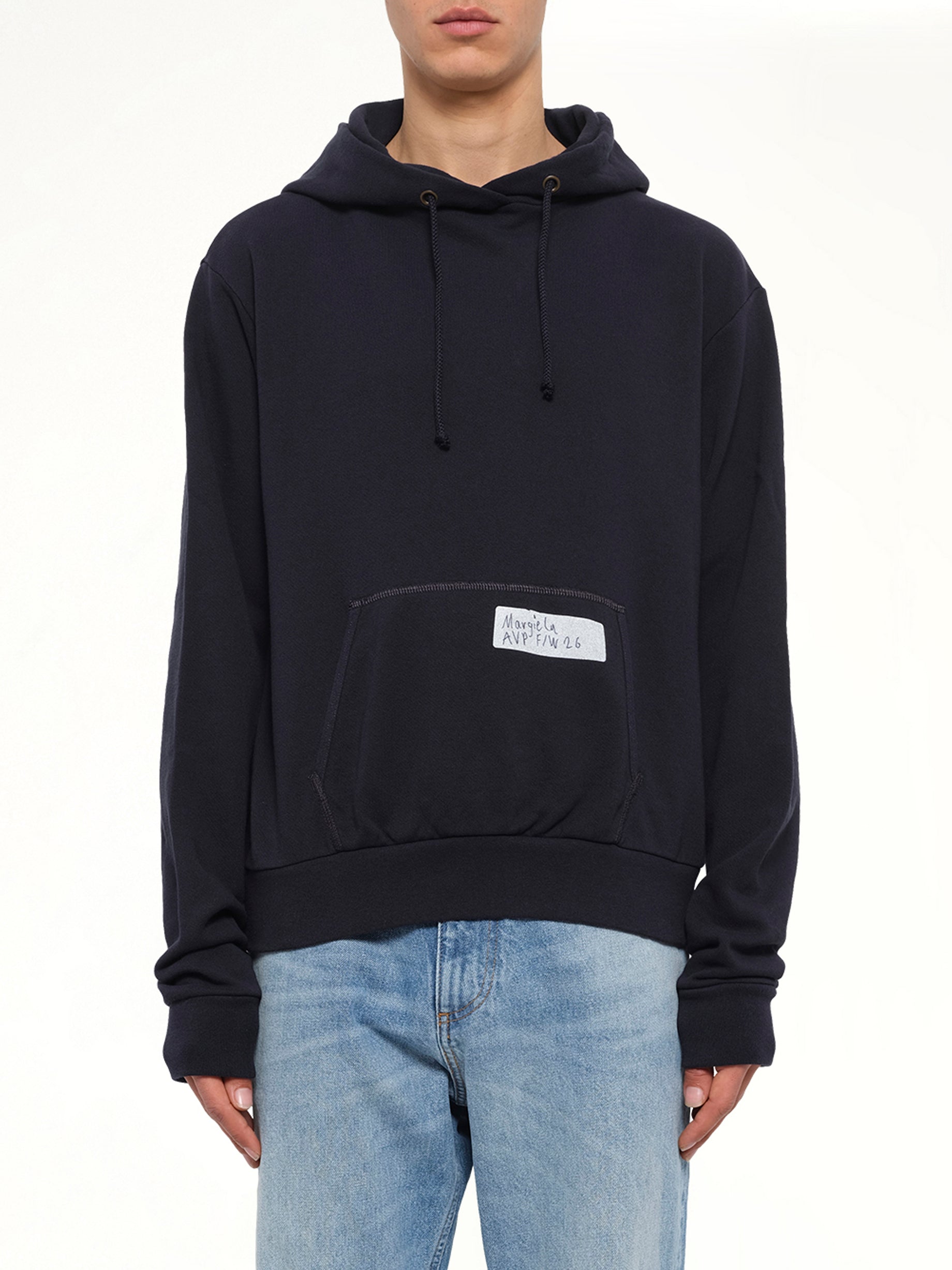 Bird Print Regular Hoodie in Blue