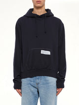 Bird Print Regular Hoodie in Blue