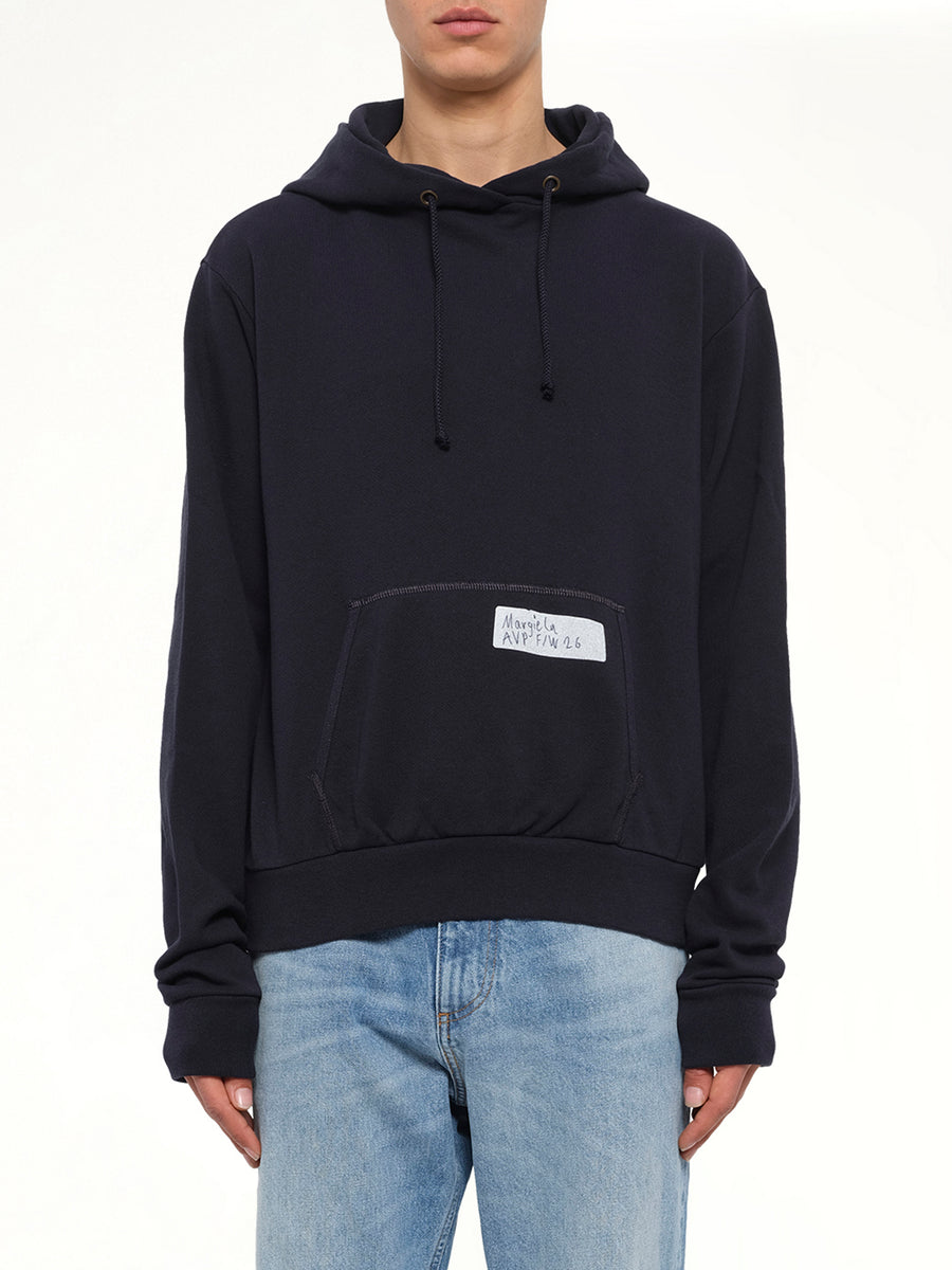 Bird Print Regular Hoodie in Blue