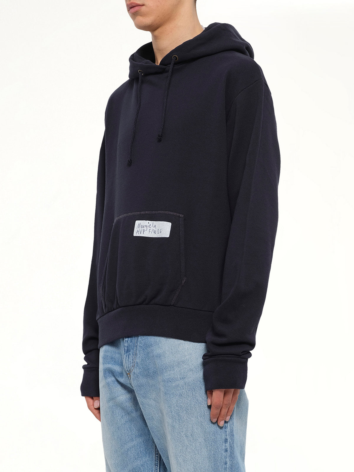 Bird Print Regular Hoodie in Blue