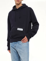 Bird Print Regular Hoodie in Blue