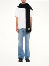 Boucle Knit Scarf in Black