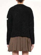 Boucle Knit Sweater in Black