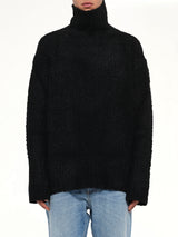Boucle Knit Turtleneck in Black