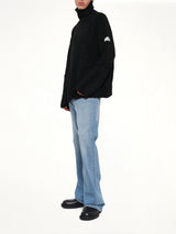 Boucle Knit Turtleneck in Black